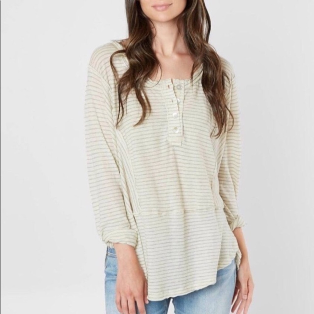 Free People Hong Kong Oversized Henley Top